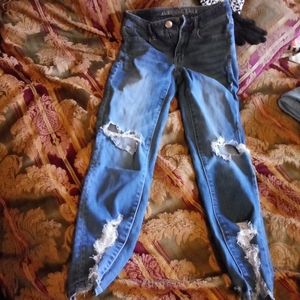 2 pairs jeggings Hollister & American eagle sz 2